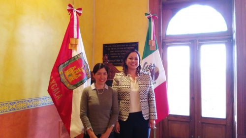 Leysli Rivera, directora de Industria y Kathya Torres, secretaria de Turismo de Tlaxcala. (Fotos Jorge A. López).
