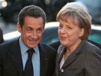 Nicolas Sarkozy y Angela Merkel