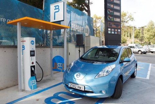 Nissan Leaf toma eléctrica en Barcelona